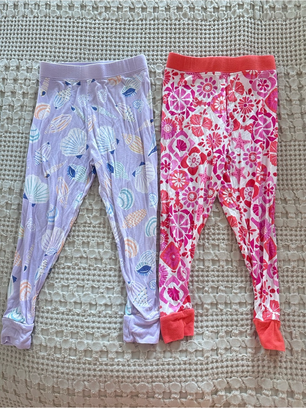 Little Sleepies Pajama Pants - Lavender Seashell & Pink Floral/Shell